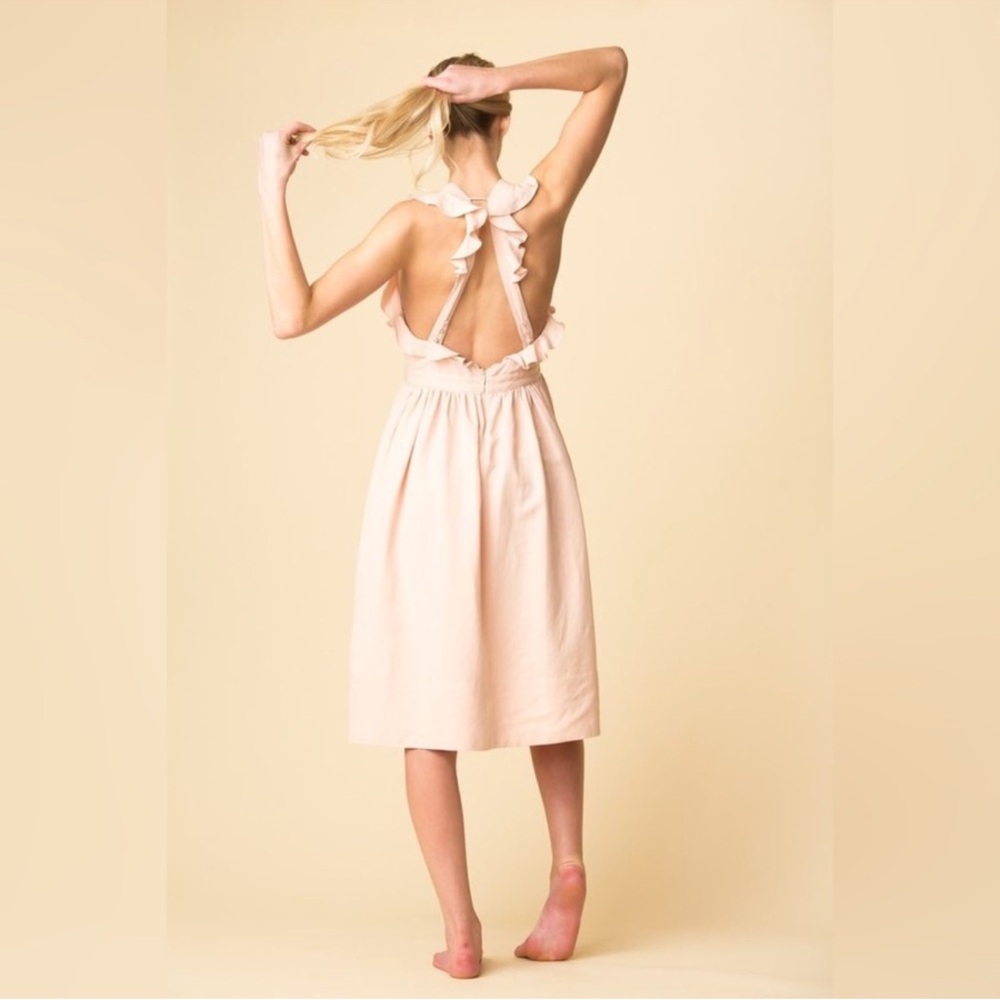 Ulla Johnson Open Back Blush Midi Dress